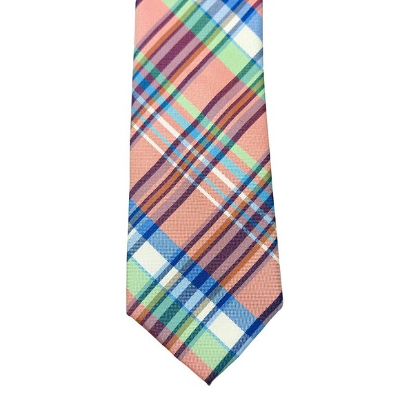 Tommy Hilfiger Spring/Summer Silk Plaid Necktie - 58" x 3.25" - Picture 2 of 6